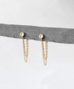 Sara Patino Jewelry Best Sellers Unity Recycled Gold Earrings - White Topaz