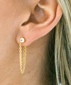 Sara Patino Jewelry Best Sellers Unity Recycled Gold Earrings - White Topaz