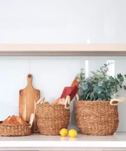 Korissa Savar Basket With White Handles Set