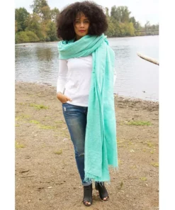 Swahili African Modern Sea Glass Blue Gabi Tablecloth / Throw Blanket