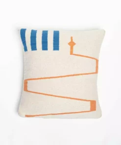 K-apostrophe Serpents + Ladders Blanco Wool Floor Pillow Home Goods