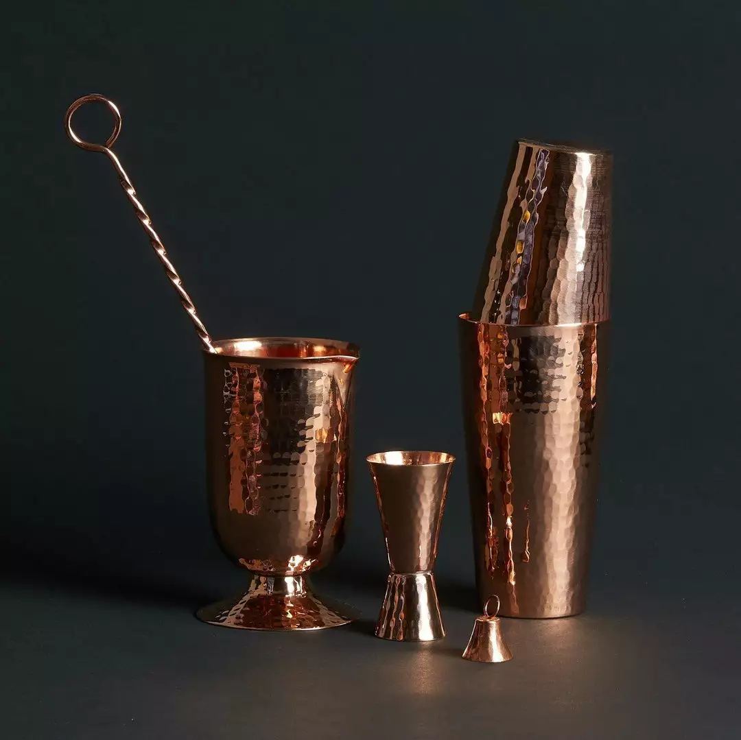 Sertodo Copper Kitchen + Dining Essential Recycled Copper Mixologist Set 1 Sertodo Copper Kitchen + Dining Essential Recycled Copper Mixologist Set