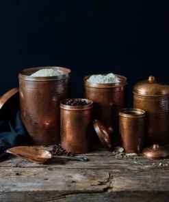 Sertodo Copper Home Goods Recycled Copper Kitchen Canisters