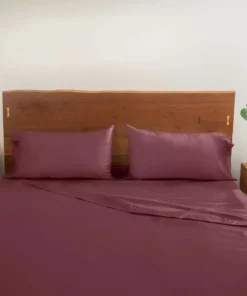 Looma Sateen Sheet Set - Wine