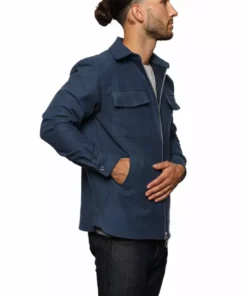 Signature Innovation Group Men's Double Zip Shirt Jacket - Blue