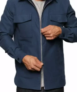 Signature Innovation Group Men's Double Zip Shirt Jacket - Blue