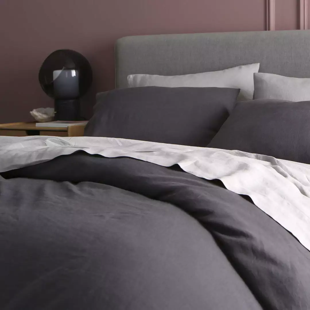 Sijo BIPOC Owned French Linen Duvet Cover - Slate 1 Sijo BIPOC Owned French Linen Duvet Cover - Slate