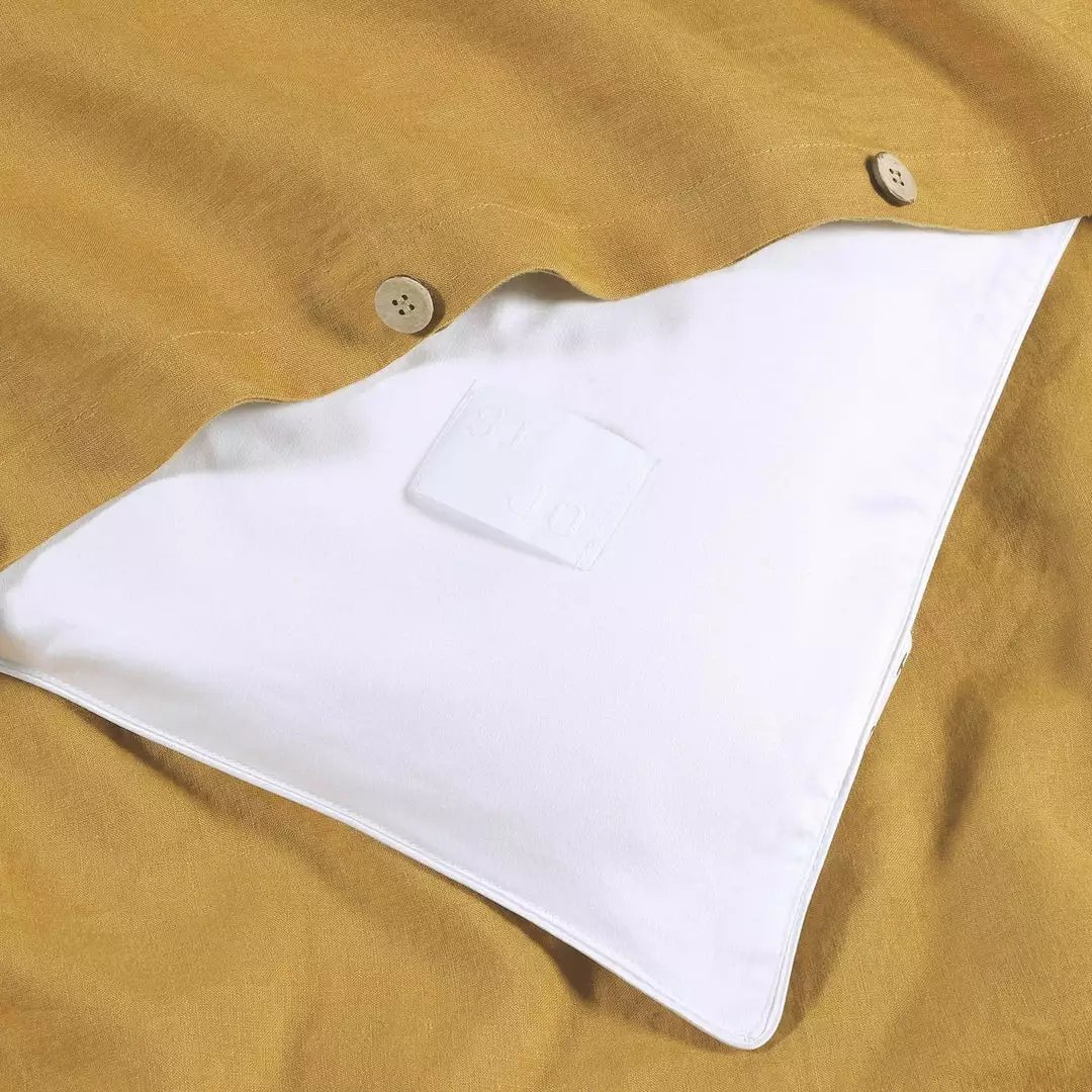 Sijo Home Goods French Linen Duvet Cover - Turmeric 4 Sijo Home Goods French Linen Duvet Cover - Turmeric