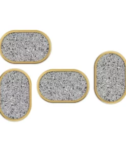 Slash Objects Office Accessories Ring Recycled Rubber Coaster Set - Gris