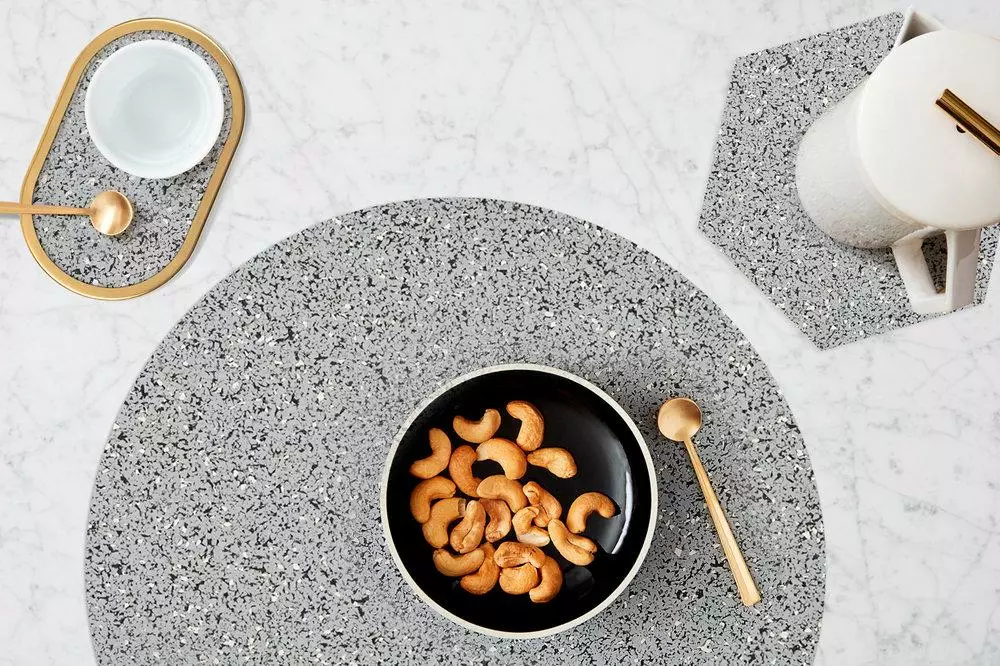 Slash Objects Hex Recycled Rubber Trivet Set - Gris Kitchen + Dining 6 Slash Objects Hex Recycled Rubber Trivet Set - Gris Kitchen + Dining