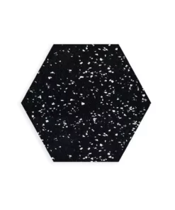 Slash Objects Hex Recycled Rubber Trivet Set - Speckled Black