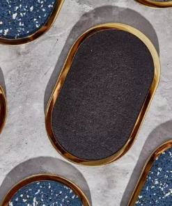 Slash Objects Ring Recycled Rubber Coaster Set - Black