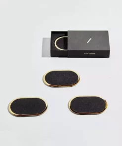 Slash Objects Ring Recycled Rubber Coaster Set - Black