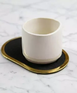 Slash Objects Ring Recycled Rubber Coaster Set - Black