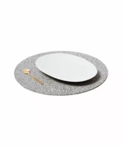 Slash Objects Round Recycled Rubber Placemat - Gris