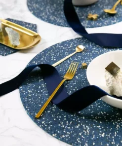 Slash Objects Round Recycled Rubber Placemat - Royal