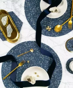 Slash Objects Round Recycled Rubber Placemat - Royal