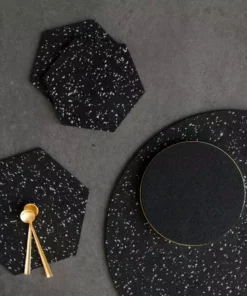 Slash Objects Kitchen + Dining Round Recycled Rubber Placemat - Speckled Black 10 Slash Objects Kitchen + Dining Round Recycled Rubber Placemat - Speckled Black