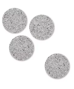 Slash Objects Round Recycled Rubber Coaster Set - Gris