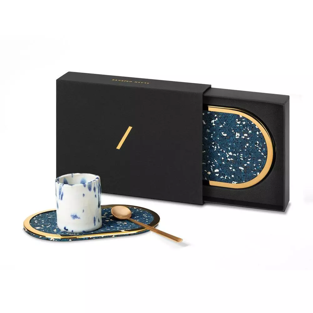 Slash Objects Ring Recycled Rubber Coaster Set - Royal 2 Slash Objects Ring Recycled Rubber Coaster Set - Royal