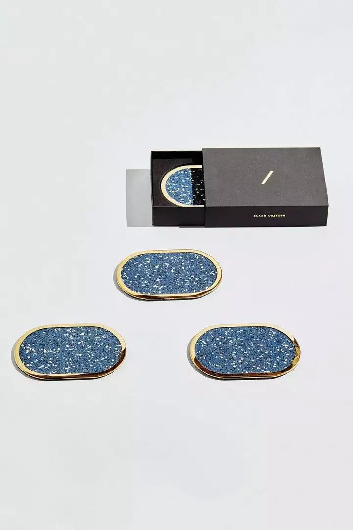 Slash Objects Ring Recycled Rubber Coaster Set - Royal 1 Slash Objects Ring Recycled Rubber Coaster Set - Royal