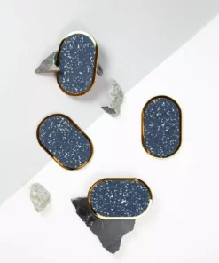 Slash Objects Ring Recycled Rubber Coaster Set - Royal 6 Slash Objects Ring Recycled Rubber Coaster Set - Royal