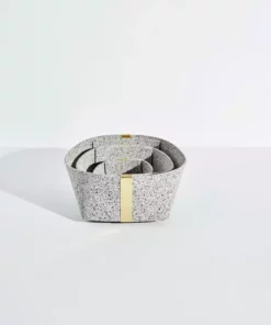Slash Objects Recycled Rubber + Brass Basket Set - Gris