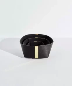 Slash Objects Recycled Rubber + Brass Basket Set - Black
