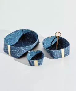 Slash Objects Recycled Rubber + Brass Basket Set - Royal Home Goods