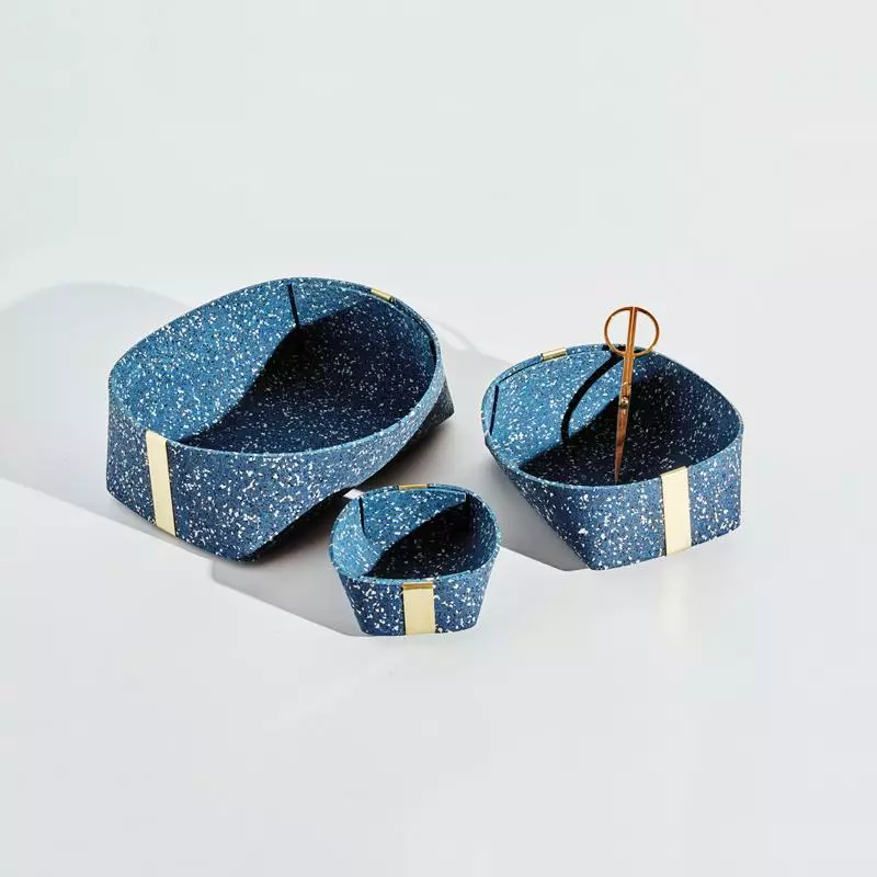 Slash Objects Recycled Rubber + Brass Basket Set - Royal Home Goods 2 Slash Objects Recycled Rubber + Brass Basket Set - Royal Home Goods