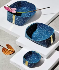 Slash Objects Recycled Rubber + Brass Basket Set - Royal Home Goods 10 Slash Objects Recycled Rubber + Brass Basket Set - Royal Home Goods