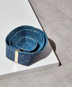 Slash Objects Recycled Rubber + Brass Basket Set - Royal Home Goods