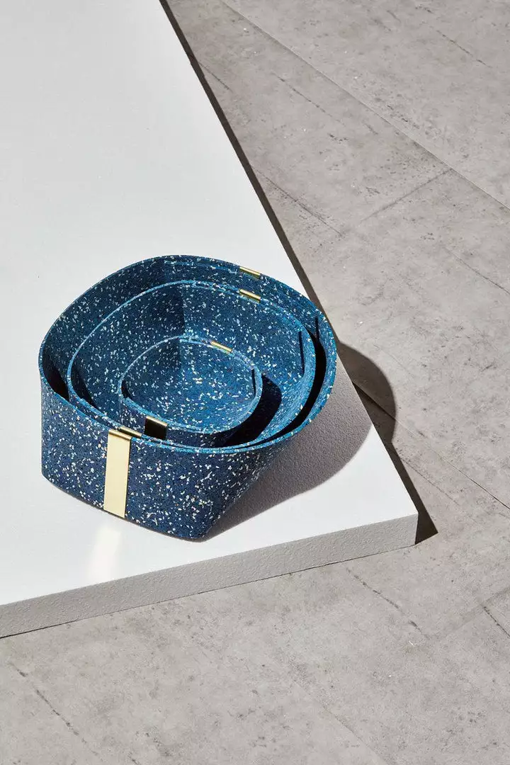 Slash Objects Recycled Rubber + Brass Basket Set - Royal Home Goods 1 Slash Objects Recycled Rubber + Brass Basket Set - Royal Home Goods