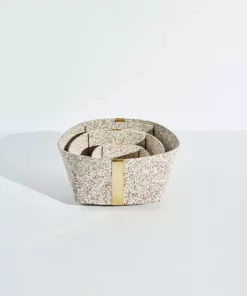 Slash Objects Best Sellers Recycled Rubber + Brass Basket Set - Sand