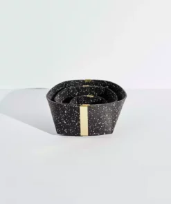 Slash Objects Recycled Rubber + Brass Basket Set - Speckled Black Home Goods 21 Slash Objects Recycled Rubber + Brass Basket Set - Speckled Black Home Goods