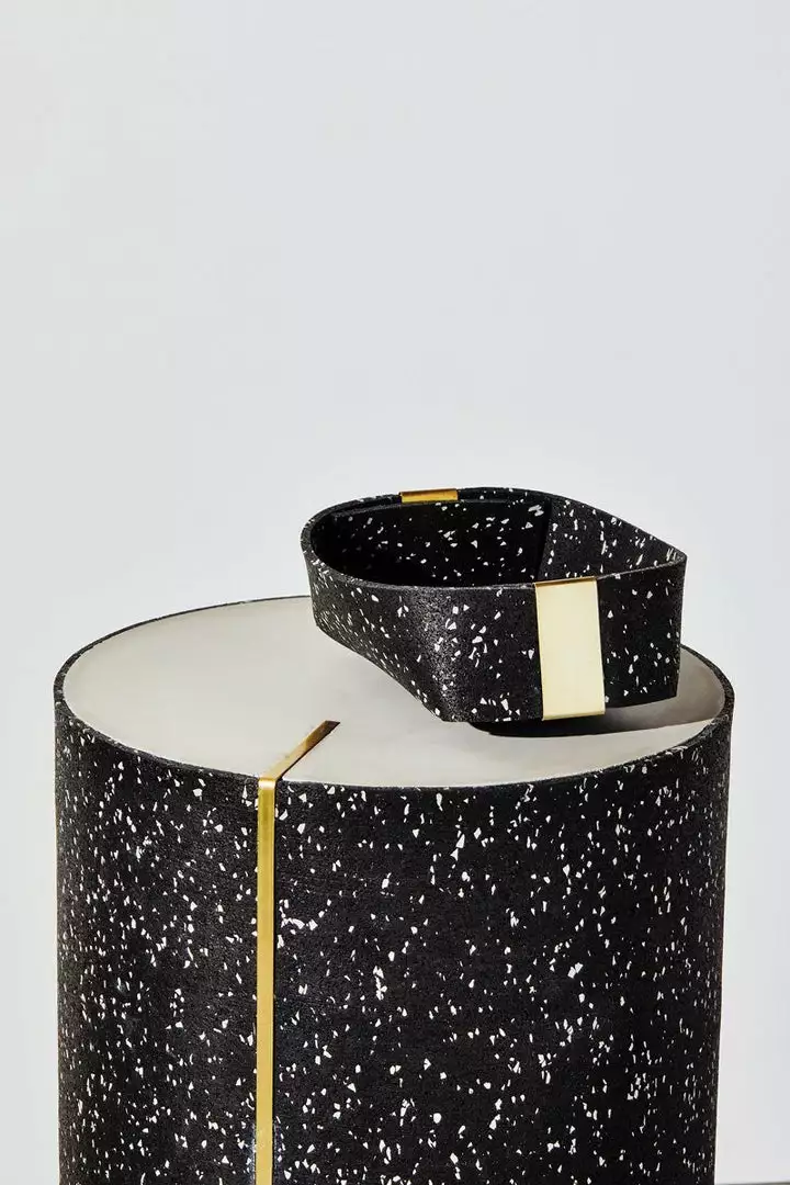 Slash Objects Recycled Rubber + Brass Basket Set - Speckled Black Home Goods 5 Slash Objects Recycled Rubber + Brass Basket Set - Speckled Black Home Goods