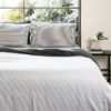 Ettitude Bamboo Sateen Duvet Cover - Slate Stripes Sustainable Materials