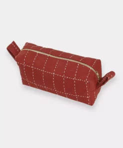Anchal Accessories Small Grid Stitch Toiletry Bag