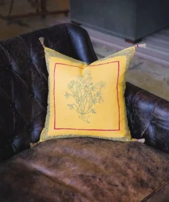 Soil To Studio Best Sellers Aditi Linen Throw PIllow Cover - Yellow