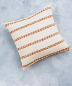 Soil To Studio Home Goods Asima Throw Pillow Cover - Orange + Cream