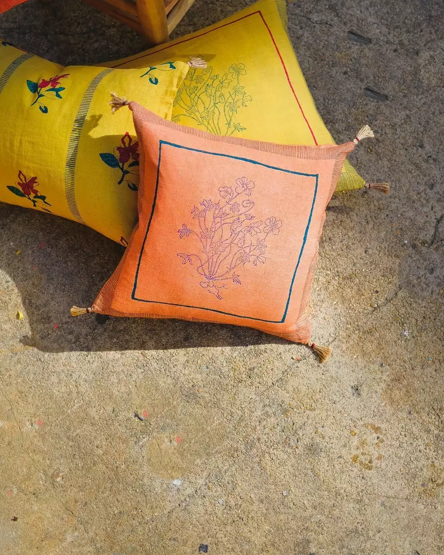 Soil To Studio Chhavi Linen Throw Pillow Cover - Orange Best Sellers 5 Soil To Studio Chhavi Linen Throw Pillow Cover - Orange Best Sellers