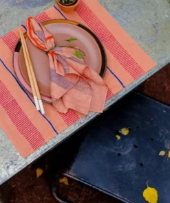 Soil To Studio Indu Linen Napkin Set - Terracota