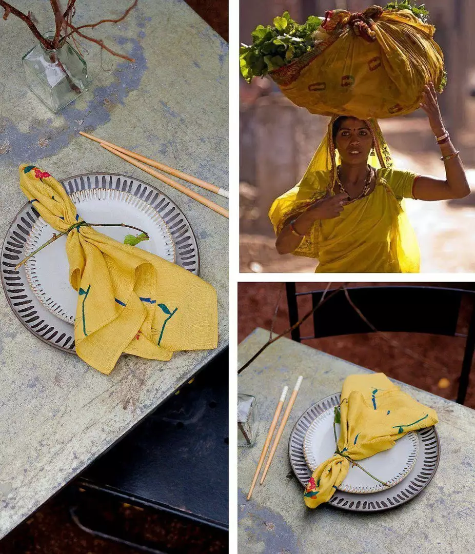 Soil To Studio Zeenat Linen Napkin Set - Dandelion BIPOC Owned 5 Soil To Studio Zeenat Linen Napkin Set - Dandelion BIPOC Owned