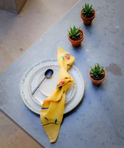 Soil To Studio Zeenat Linen Napkin Set - Dandelion BIPOC Owned 7 Soil To Studio Zeenat Linen Napkin Set - Dandelion BIPOC Owned