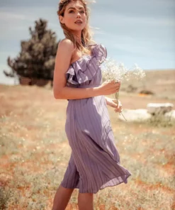 Valani Special Occasion Sokha Banana Midi Dress - Purple Sage