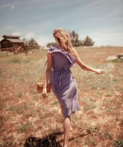 Valani Special Occasion Sokha Banana Midi Dress - Purple Sage