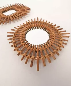 Casa Amarosa Home Goods Square Spike Rattan Mirror