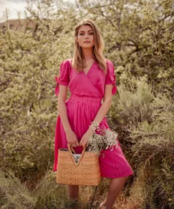 Valani Clothing Srey Banana Midi Skirt - Lilac Rose