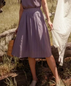 Valani Srey Banana Midi Skirt - Purple Sage Clothing