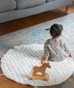Creative Women New Arrivals Stone Washed Linen Quilted Playmat